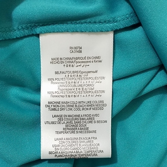 Max & Cleo~Size S~Blue/Green Asymmetric Dress NWT. - Picture 11 of 11